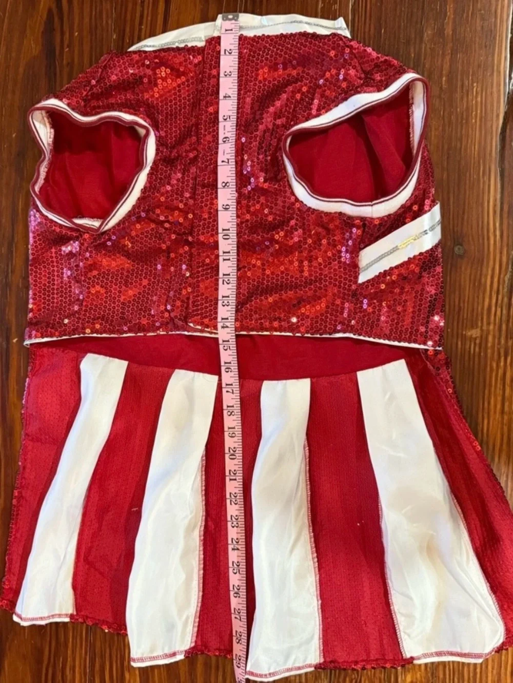 Maggie Waggie Red Sequin Cheerleader Dog Costume XXL with Pom Poms NWT